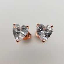 Load image into Gallery viewer, Rose Gold Heart Earrings