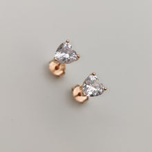 Load image into Gallery viewer, Rose Gold Heart Earrings