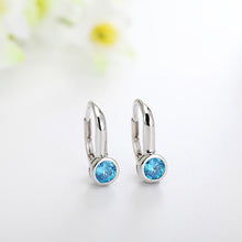 Load image into Gallery viewer, Aquamarine Bezel Hinged Earrings