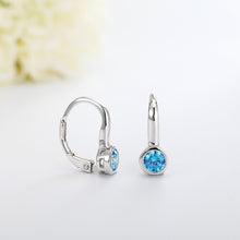 Load image into Gallery viewer, Aquamarine Bezel Hinged Earrings