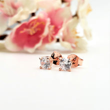 Load image into Gallery viewer, Rose Gold Tiffany Studs