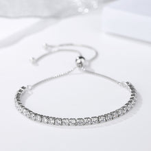 Load image into Gallery viewer, Adjustable Silver CZ Bracelet