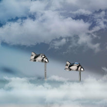 Load image into Gallery viewer, Sapphire Spaceship Earrings