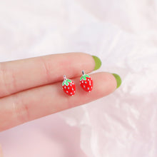 Load image into Gallery viewer, Tiny Strawberry Earrings