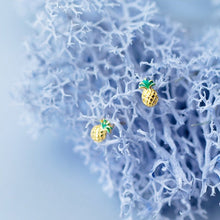 Load image into Gallery viewer, Tiny Gold Pineapple Earrings