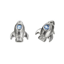 Load image into Gallery viewer, Sapphire Spaceship Earrings