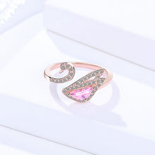 Load image into Gallery viewer, Pink CZ Swan Ring