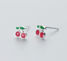 Load image into Gallery viewer, Tiny Cherry Earrings