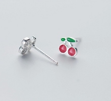 Load image into Gallery viewer, Tiny Cherry Earrings