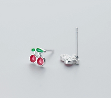 Load image into Gallery viewer, Tiny Cherry Earrings