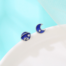 Load image into Gallery viewer, Blue Planet & Star Earrings
