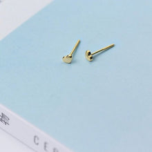 Load image into Gallery viewer, Tiny Gold Heart Earrings