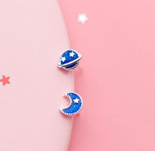 Load image into Gallery viewer, Blue Planet & Star Earrings