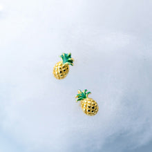 Load image into Gallery viewer, Tiny Gold Pineapple Earrings
