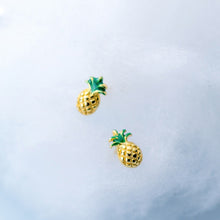 Load image into Gallery viewer, Tiny Gold Pineapple Earrings