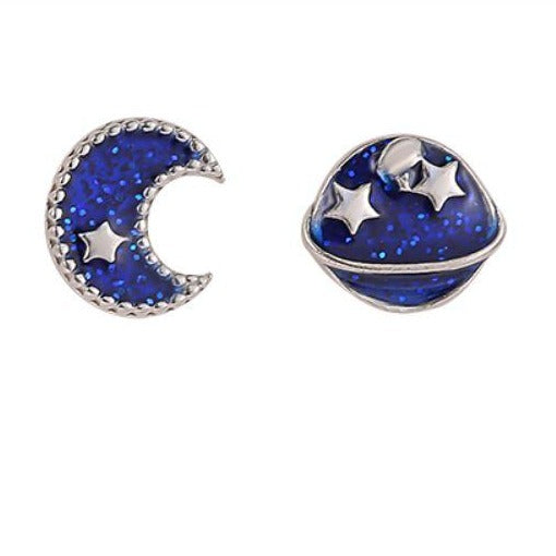Blue Planet & Star Earrings