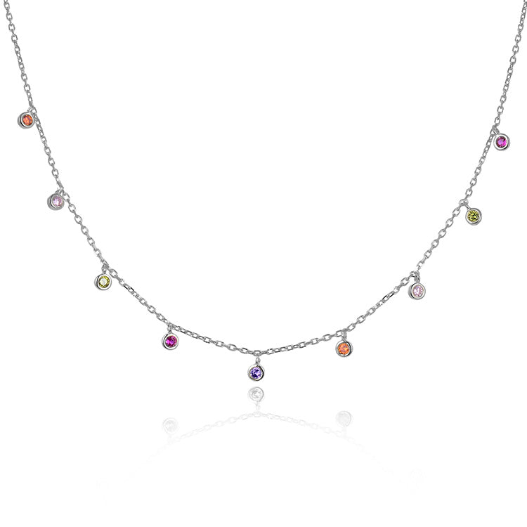 Rainbow Rain Necklace Silver