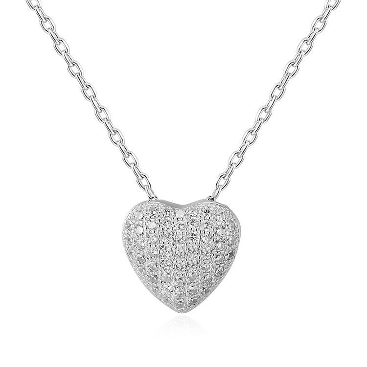 CZ Encrusted Heart Necklace