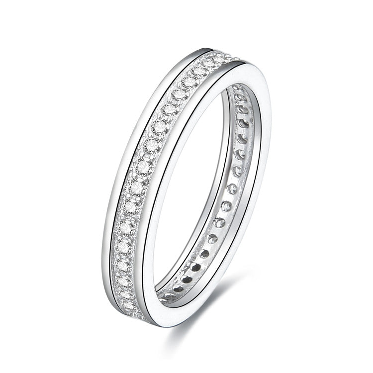 CZ Halo Stacker Ring Silver