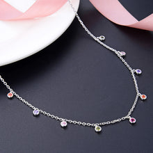 Load image into Gallery viewer, Rainbow Rain Necklace Silver
