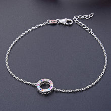 Load image into Gallery viewer, Silver Multicolour CZ Halo Bracelet
