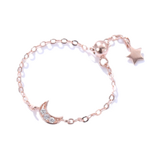 Load image into Gallery viewer, Crescent Moon Adjustable Chain Ring
