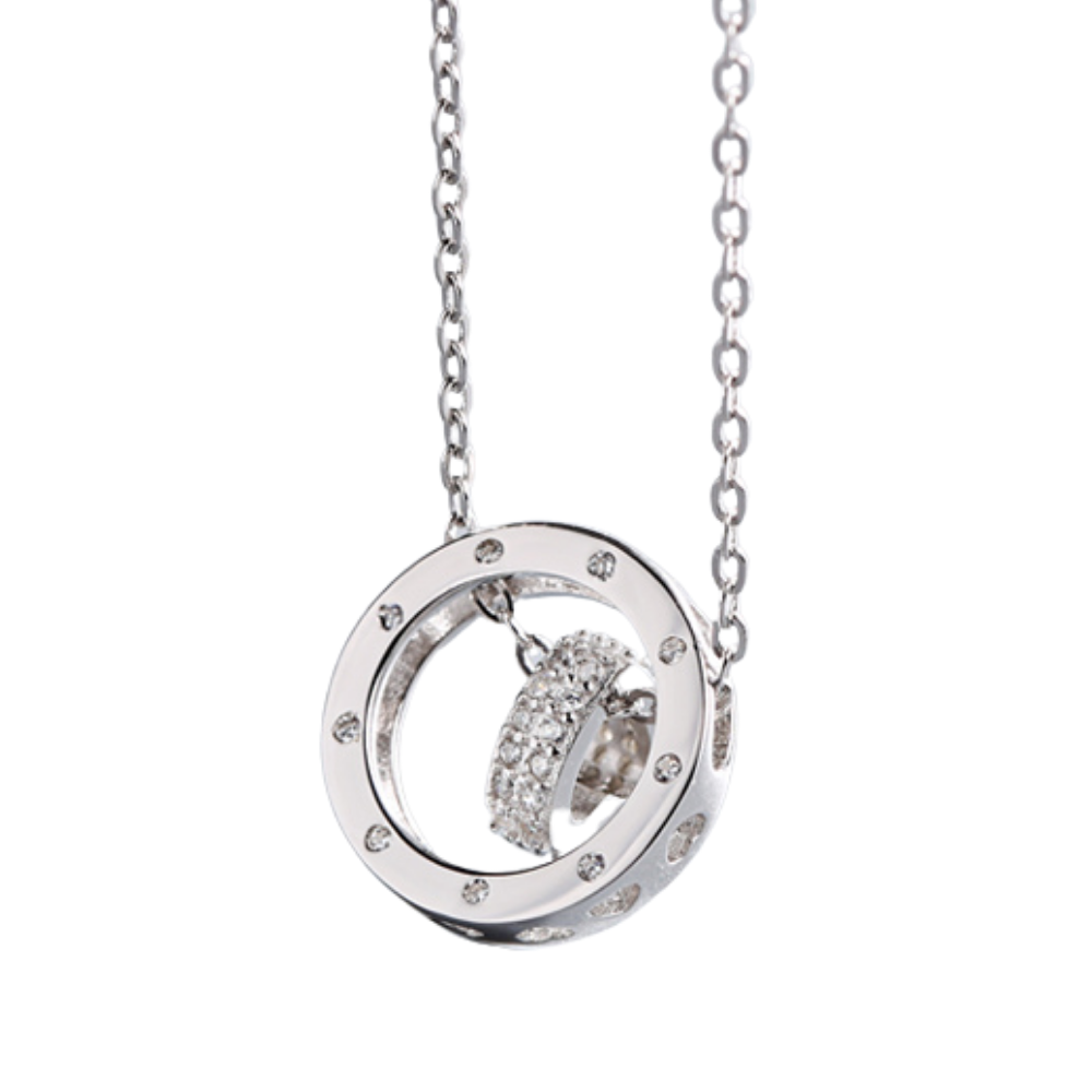 Silver Levitating Heart Necklace