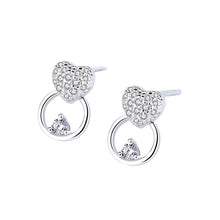 Load image into Gallery viewer, Heart Shaped Cradle Pendant Earrings

