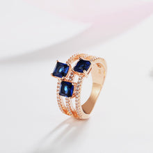 Load image into Gallery viewer, Sapphire Trinity Ring Rose
