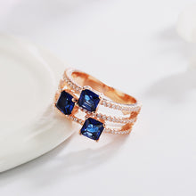 Load image into Gallery viewer, Sapphire Trinity Ring Rose
