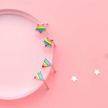 Load image into Gallery viewer, Rainbow Star Earrings
