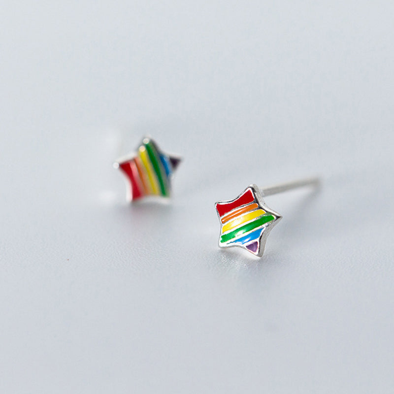 Rainbow Star Earrings