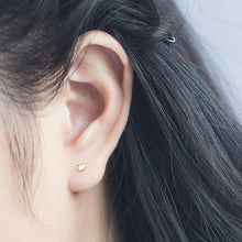 Load image into Gallery viewer, Tiny Gold Heart Earrings
