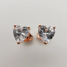 Load image into Gallery viewer, Rose Gold Heart Earrings
