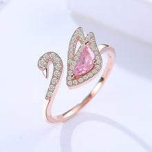 Load image into Gallery viewer, Pink CZ Swan Ring
