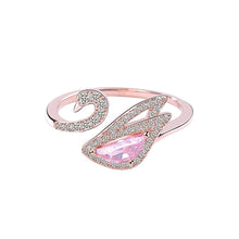 Load image into Gallery viewer, Pink CZ Swan Ring
